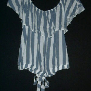 Amreican-Eagle Blue-Gray-Top  Sz  LG NWT